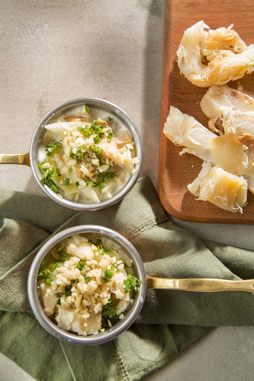 bacalhau com molho bechamel